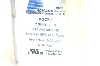 2 NEW PACKARD POC7.5 CAPACITORS POC75
