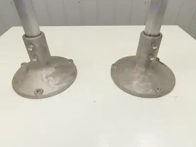 7" Tabletop Conveyor Aluminum Pedestal Round Pipe Leg Stand 24"-28"H Set of 2