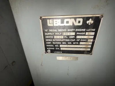 15" X 54" LEBLOND REGAL MODEL 13C SERVO SHIFT GEARED HEAD ENGINE LATHE METRIC & 2.25" HOLE: STOCK #23489