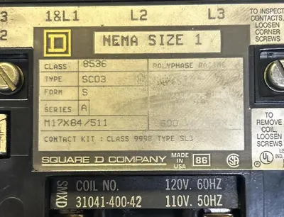 Used SQUARE D 8536SC03 Industrial Controls Ohio US | Surplus Asset Holdings #1244792
