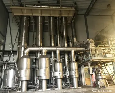 Used ANHYDRO Falling Film Vacuum Evaporator – 6,500 kg/h | MVR x2 | 5 Calendria | CIP