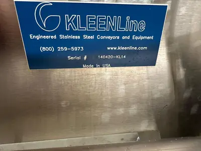 KLEENLINE STAINLESS STEEL VARIABLE SPEED CONVEYOR BELT SYSTEM FOOD GRADE