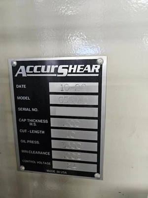 ACCURSHEAR 650010 Power Squaring Shears (Inch) | Norcal Machinery (5)