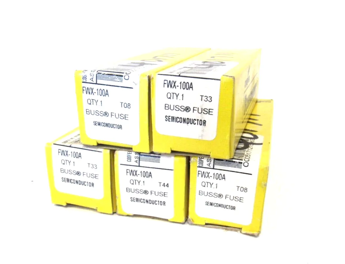 LOT OF 5 NEW BUSSMANN FWX-100A FUSES FWX100A