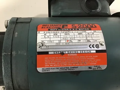 Reliance Electric Duty Master AC Motor P14H14485 HP 1.0 RPM 1725
