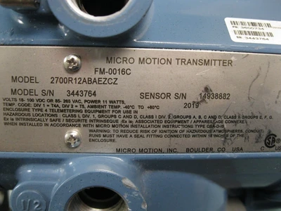 USED Micro Motion 2700 R12 AB AEZCZ