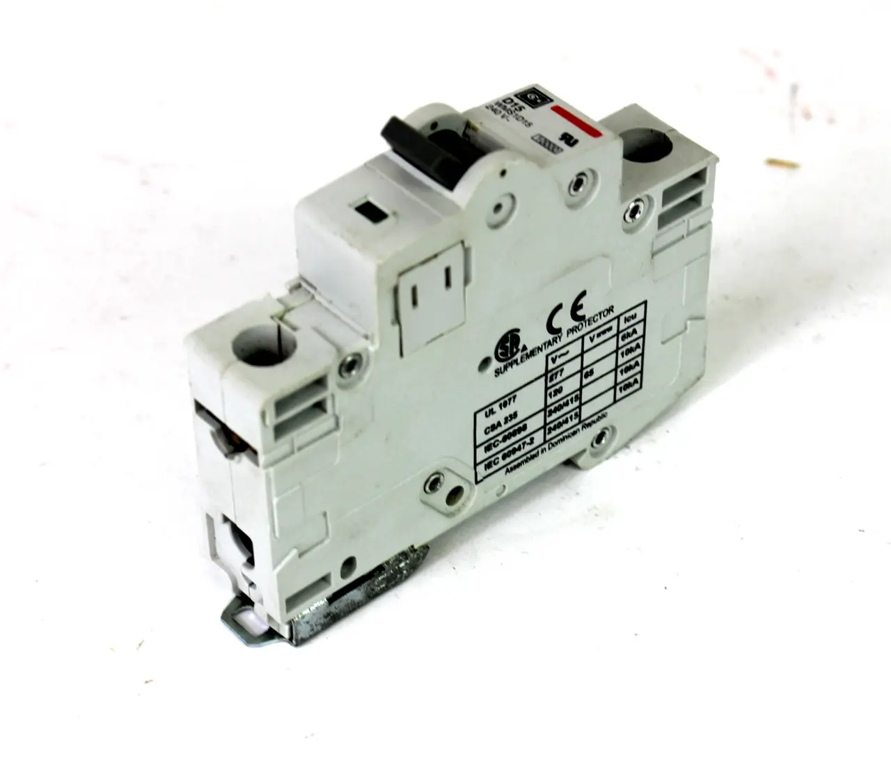 Cutler Hammer WMS1D15 Circuit Breaker, 15 Amp, 240V, 1 Pole