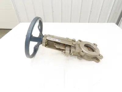 ITT Fabri-Valve C67 3" Stainless Knife Gate Valve Lug Style Rubber Seat