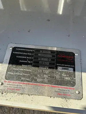 USED 2020 FLOWSERVE LPHR 25007 AB AHF 4B 4