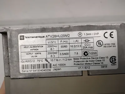 USED TELEMECANIQUE ATV28HU29M2