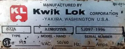 Used KWIK-LOK 872 A Bag Sealers California US | BakeryEquipment.com #1555490