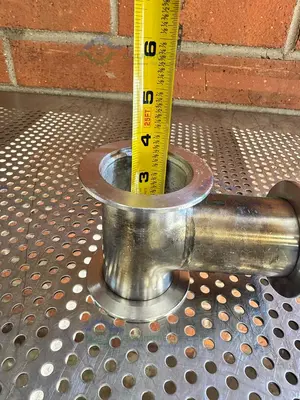 Used 3 WAY STAINLESS STEEL KF 50 NIPPLE VACUUM FITTING Valves/Fittings California US | Equipment Lab #1317048