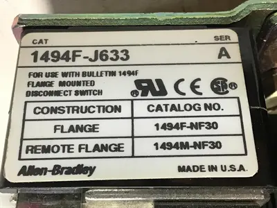 USED ALLEN BRADLEY 1494F-J633 SER A