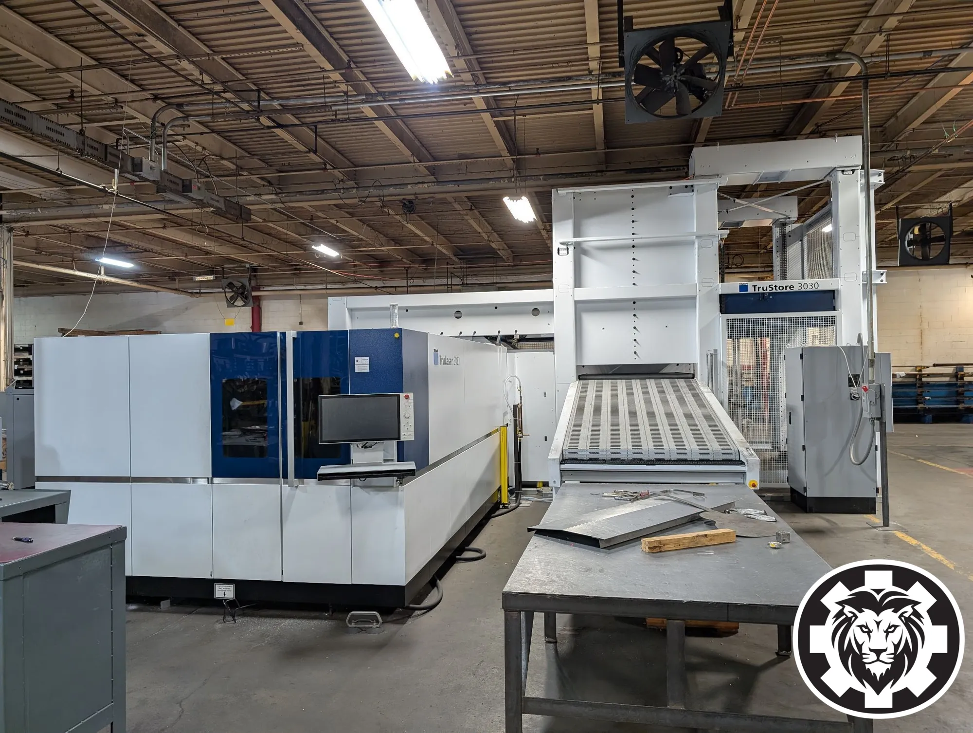 6000 Watt Trumpf Trulaser 3030 5' x 10' Fiber Laser, 2023 - W/ 9 Pallet Trustore, LiftMaster Compact, Parts Master