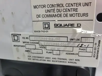 USED SQUARE D MODEL 6