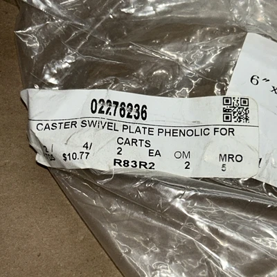 (3) Caster Swivel Plate 6" X 2" PHENOLIC Glidemaxx HD PLT Caster Wheel NNB