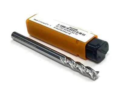 USED HERTEL SQUARE END MILL: 3/16" DIA, 3/4" LOC, 4 FLUTE, SOLID CARBIDE