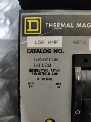 Q232150 SQUARE D 150 AMP CIRCUIT BREAKER