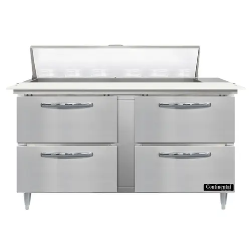 Continental D60N12C-D 60" Designer Line Sandwich/salad Prep Table W/ Refrigerated Base, 115v