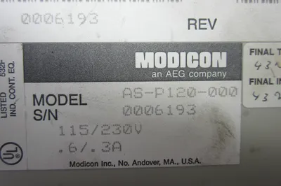 MODICON AS-P120-000 POWER SUPPLY MODULE ASP120000