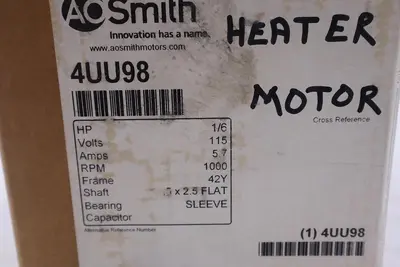 NEW OPEN BOX Ao Smith 4UU95 Unit Heater Motor 42y  1/6hp 1000rpm 115v-ac #2022-A