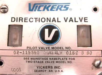 USED VICKERS 02-119590 DIRECTIONAL CONTROL VALVE DG4S4LW-016C-B-60