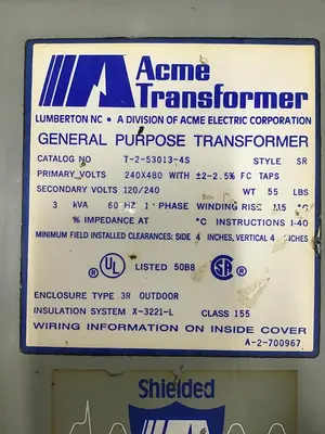 USED ACME ELECTRIC T-2-53013-4S