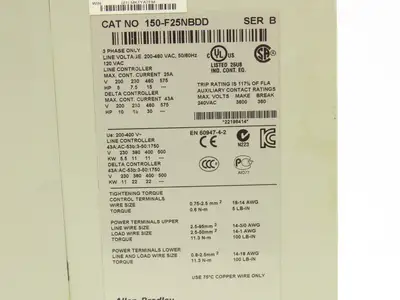 Allen Bradley 150-F25NBDD SMC Flex Soft Start Control Module 30 Hp 480VAC 3Ph