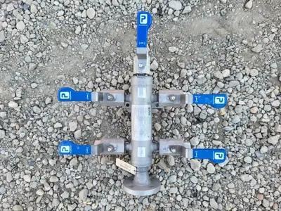 4-Way Air Header w/ 1/2" Ball Valves
