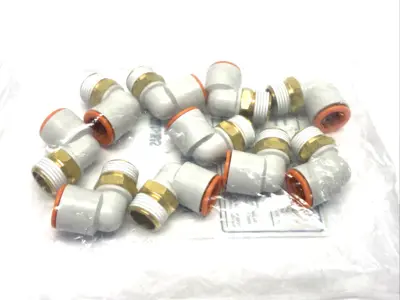 KQ2L13-36AS | SMC  Male Elbow Fitting 1/2" Tube O.D. 3/8" NPT 10-PACK - New