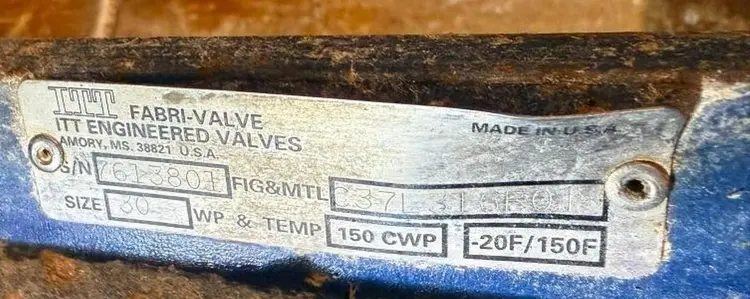 Used _UNKNOWN_ FABRI-VALVE Valves/Fittings Pennsylvania US | Global Equipment International, LLC #448936