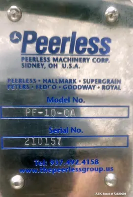 Pre-Owned Peerless Fedco Piston Depositor Model PF10-CA – Refurbished with New Components