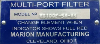 NEW MARION MANUFACTURING MS100F-5B-B3 FILTER HOUSING MS100F5BB3