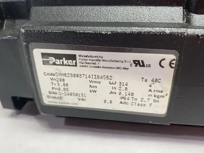 USED PARKER BRUSHLESS SERVO MOTOR 0 BRAKE IP64 CLASS F