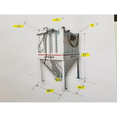 1,072 CFM Used UltraVac Industrial Vacuum Dust collector 153 sq ft