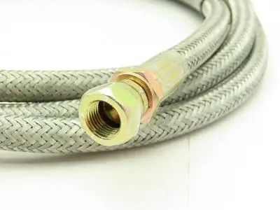 Parker P76212501 Braided Steel Flex Hose 1/4" x 8' Female JIC Swivel Ends
