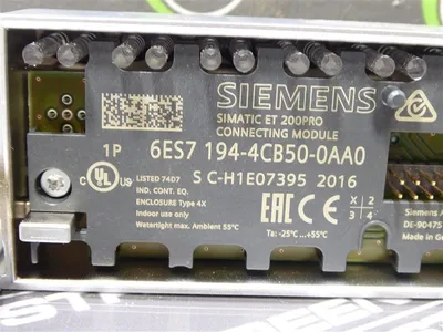 Siemens 6ES7 194-4CB50-0AA0 Simatic ET 200PRO Connecting Module Used