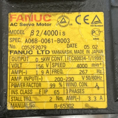 Used FANUC A06B-0061-B003 Servo Motors California US | Davliegogo LLC #1705778
