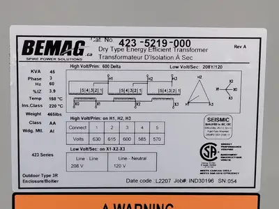 New | in-Stock BEMAG 423-5219-000 Transformers British Columbia CA | Lenmark #265913