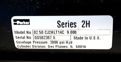 NEW PARKER 02.50 CJ2HLTS14C 9.000 CYLINDER SER.2H 0250CJ2HLTS14C9000