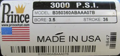 NEW PRINCE B350360ABAAA07B HYDRAULIC CYLINDER 3.5"x36" 3000PSI