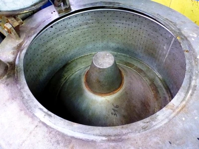 Sangerhausen FZPO 850C perforate basket centrifuge, 316SS.