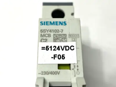 USED SIEMENS MINIATURE CIRCUIT BREAKER 1-POLE 230/400V 2A