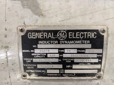 GE 500 hp Dynamometer, Installed Unit