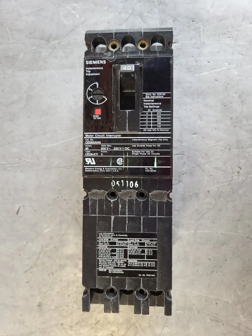 New | in-Stock SIEMENS CED63A040 Switchgears British Columbia CA | Lenmark #241862