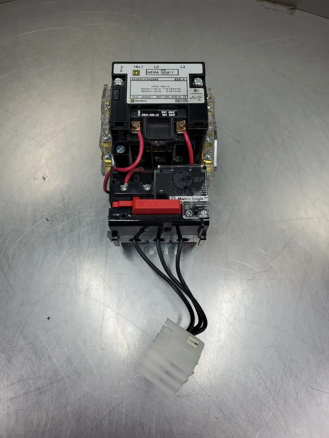 USED Square D 8536SCO3H209S Ser A Size-1 Motor Logic Starter, 10HP