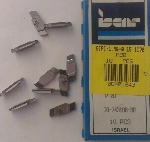 10 Pcs Iscar GIPI 1.96-0.15 IC 70 P20 Carbide Inserts Lathe Grooving Cut Off