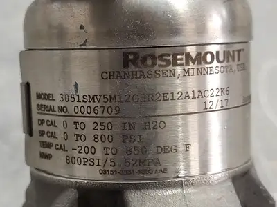 Used ROSEMOUNT 3051SMV5M12G3R2E12A1AC22K6 Misc Electrical & Power Parts British Columbia CA | Lenmark #836423