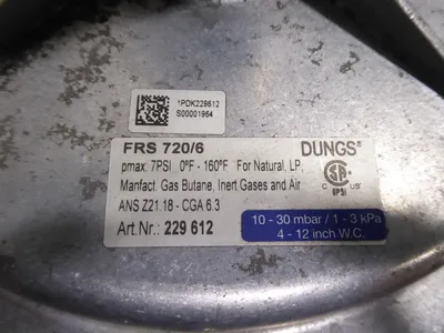 2" DUNGS FRS 720/6 229612 Non-Flanged Gas Pressure Regulator Used