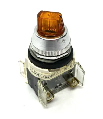 USED ALLEN-BRADLEY SER. T ILLUMINATED SELECTOR SWITCH 2-POS AMBER 24V